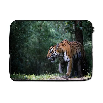 Produktbild von MuchoWow® Laptop Hülle 13 Zoll Tiger - Wald - Bäume Laptoptasche - Laptophülle - Sleeve - Rundumschutz
