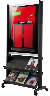 Produktbild von Prospektständer mit Plakatrahmen HxBxT 167,5x35x38,5cm schwarz.