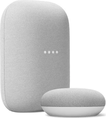 Produktbild von TIM Google Nest Audio + Nest Mini, Google Assistant, Oval, Weiß, Kunststoff, Chromecast, Chromecast Audio, Android, iOS