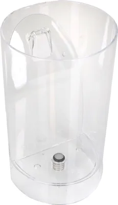 A clear plastic water tank for a coffee machine.