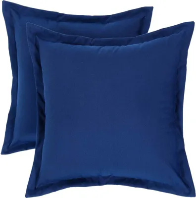 Produktbild von HOMESCAPES Outdoor-Kissen dunkelblau - 2er-Set Gartenkissen 45 x 45 cm