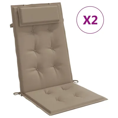 Immagine prodotto di vidaXL Cuscini per schienale alto 2 pezzi. Tessuto Oxford Taupe