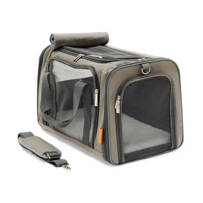 Productafbeelding van PiuPet® katten transportbox. Ideaal voor katten. Stabile transporttas met groot zichtvenster. Uitneembaar fleecematje. 50 x 26 x 28,5 cm