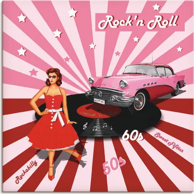 Produktbild von ARTland Leinwandbild Rock'n Roll die 50er Jahre Größe: 40x40 cm