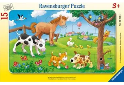 Produktbild von 15 Teile Ravensburger Kinder Rahmen Puzzle Knuffige Tierfreunde 06066