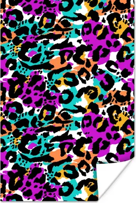 Produktbild von MuchoWow® Poster Tiermuster - Panther - Farbe 60x90 cm - Wanddekoration