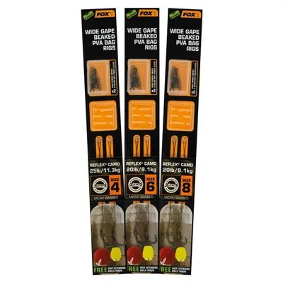 Produktbild von Fox Edges Wide Gape Beaked PVA Ready Rigs - 25 lb Größe 4 |CCR172