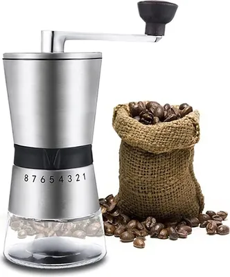 Produktbild von Manuelle Kaffeemühle Edelstahl Handkaffeemühle Tragbar Espressomühle Mini Handmühle