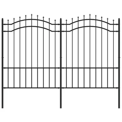 Produktbild von vidaXL Gartenzaun Woerden mit Speerspitze Schwarz 240 x 150 cm Stahl