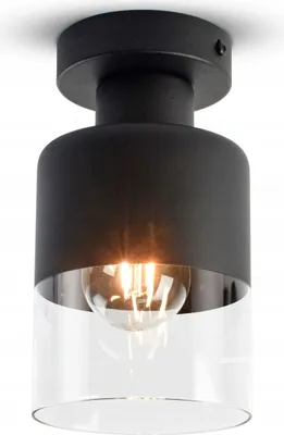 Produktbild von LUXOLAR -  Deckenleuchte Schwarz getöntes Glas E27 60 W - Deckenlampe für Wohnzimmer, Küchen - Modern Design