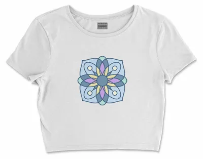 Immagine prodotto di Bona Basics, T-shirt crop basic stampato, donna, 100% cotone, bianco, casual