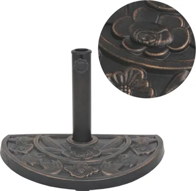 Zdjęcie produktu dla Podstawa pod parasol, półokrągła, żywicowa, brązowa, 9 kg