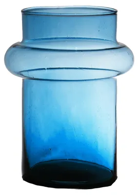 Produktbild von Hakbijl Glass blumenvase Luna - transparent blau - Okoglas - 15 x 20 cm - Zylindervase