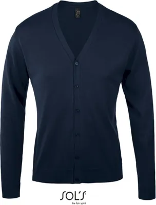 Produktbild von SOLs 90011 | Golden Men V-Neck Knitted Cardigan - Farbe: Navy - Größe: M