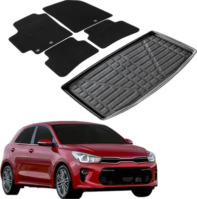 Image de Ensemble Tapis Velours Sur Mesure et Coffre TPE pour Kia Rio 4 Depuis 2017 Hayon