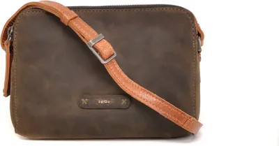 Obrázok produktu pre Berba - Leren crossbody-pockets Barbarossa 825-123-23 Military - Cognac