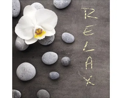 Produktbild von Glasbild Relax with Stones & Flowers II 20x20 cm