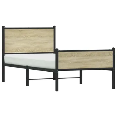 Obrázek produktu pro vidaXL Kovová postel bez matrace Sonoma dub 90x190 cm