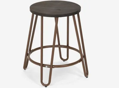 Produktbild von Hocker Metall Holz Industrielles Design Bars Restaurants Küche Carbon One - Braun