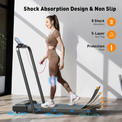 Obrázok produktu pre Elektrický bežecký pás - bežiaci pás - chôdza na páse - bežecké pásy - skladacie - 2 v 1 - 2,5 HP - 1-10 km/h