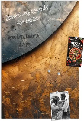 Produktbild von Magnettafel 60x90cm Pinnwand Whiteboard beschreibbar - Abstraktes Metall