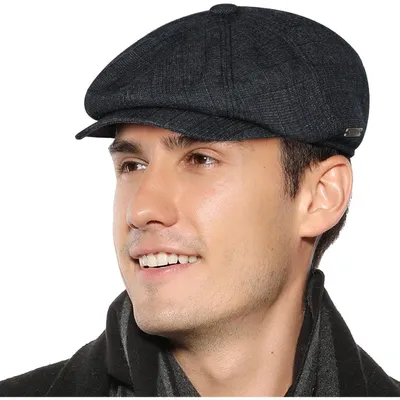 Productafbeelding van Schiebermütze, heren, flatcap, newsboy model, one size, marineblauw