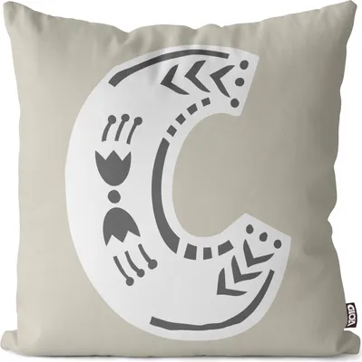 Produktbild von VOID C Dekorative Buchstaben Kissenbezug Kissenhülle Sofakissen Kissen Deko Outdoor-Kissen Dekokissen