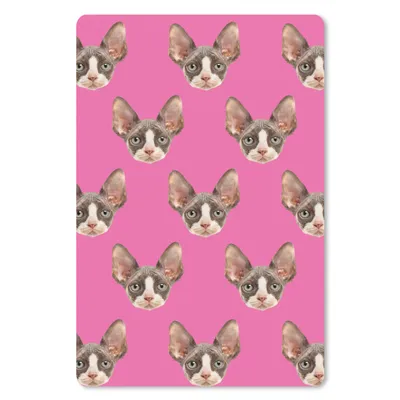 Produktbild von MuchoWow® Mauspad Mousepad Katze - Rosa - Muster 40x60 cm - Mousepads - Maus Mat - Pad - Mausunterlage - Schreibtisch Accesoire
