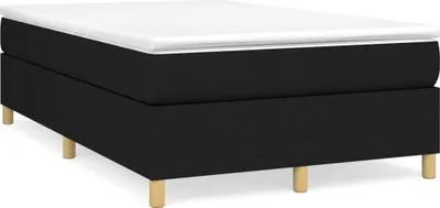 Image de Sommier à lattes de lit avec matelas noir 120x190 cm tissu