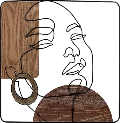 Obrázek produktu pro BELIANI Nástěnné dekorace hnědá železo MDF 50 x 50 cm příslušenství minimalistická ruční výroba doplňky