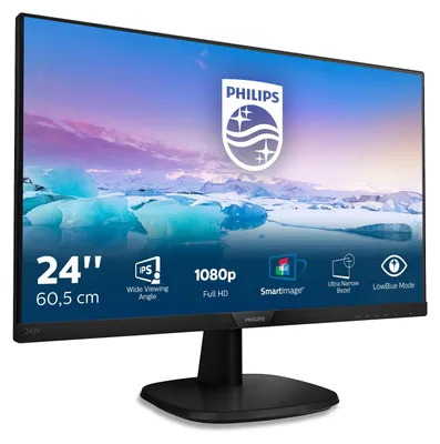 Zdjęcie produktu dla Philips V Line Monitor LCD Full HD 243V7QJABF/00, 60,5 cm (23.8"), 1920 x 1080 px, Full HD, LED, 4 ms, Czarny