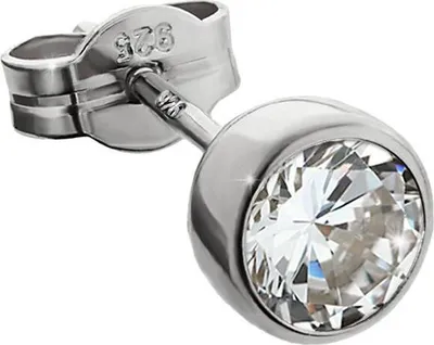 Produktbild von Single Ohrstecker Silber 925er Rhodiniert 5,5mm Zirkon Damen Herren Kinder 1997