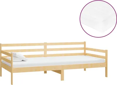 Immagine prodotto di vidaXL Letto da giorno con materasso 90x200 cm in legno di pino massiccio