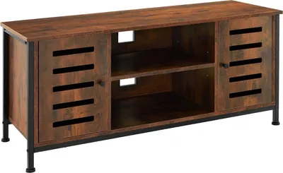 Obrázok produktu pre tectake - TV skrinka Carlow - priemyselná - tmavohnedá - 110x41,5x50,5cm