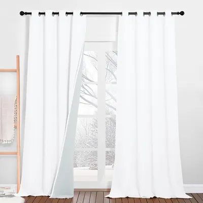 Verdunkelungsvorhang 2er-Set 132x240 cm Weiß blickdicht
