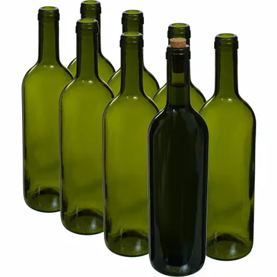 Produktbild von Weinflasche 0,75 l Olivgrün - Multipack mit je 8 St, Flasche