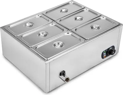 Obrázek produktu pro Buffet warmer PRO - Elektrický ohřívač - nádoba na udržování teploty - 6dílný - nerezová ocel - 1200 W