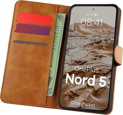 Produktbild von Bizon Case Pocket OnePlus Nord 5 braun