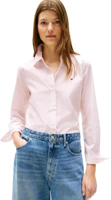 Productafbeelding van Tommy Hilfiger dameshemd, poplin, regular pasvorm, met puntkraag, roze (Classic Ithaka S)