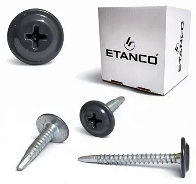 Zdjęcie produktu dla Wkręty samowiercące ETANCO GM-B do dachów stalowych, kolor RAL 7024 (grafitowy), 4,2 x 25 mm, 250 szt.