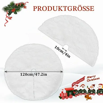 Immagine prodotto di Copertura in peluche bianco per albero di Natale, altezza 120 cm