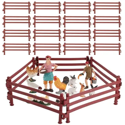 Productafbeelding van 40-delige Paard Omheining Speelset voor Miniatuur Decoratie