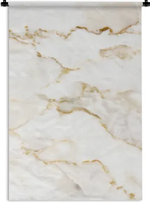 Produktbild von MuchoWow® Wandteppich Wandbehang Marmor - Limette - Gold - Luxus - Marmoroptik - Weiß 120x180 cm Tapisserie Dekoration Wandtuch - Schlafzimmer - Dekorationen für das Haus