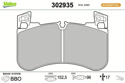 Produktbild von VALEO Bremsbeläge Satz Vorne für LAND ROVER Range Rover Sport (L494) 302935