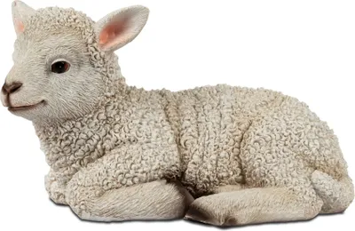 Produktbild von Dekofigur Lamm liegend L. 18cm creme naturfarben handbemalt Formano F26