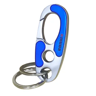Produktbild von Autoschlüsselanhänger, Karabiner-Schlüsselring, tragbarer Metall-Schlüsselanhänger mit 2 Ringen, Outdoor-Sport, Wandern, Klettern, Anti-Verlust-Schlüsselanhänger