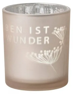 Produktbild von Räder Design Windlicht Wundergarten Glanzlicht Das Leben ist… Taupe (8cm)