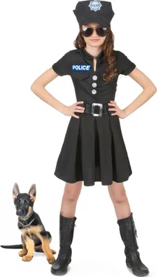 Immagine prodotto di Costume da piccola poliziotta per bambini poliziotta nero-argento - 134/140 (10-12 anni)