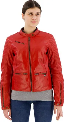 Productafbeelding van Segura Curve leren jas, rood, maat 38, dames, rood, maat 38
