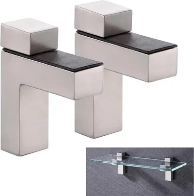 Immagine prodotto di Set di rinforzi in nichel metallico, Wallfix, per pannelli in legno/vetro da 3-30 mm, supporto per pannelli in vetro zincato
